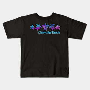 Clearwater Beach Fl Beach Tribal Turtle Kids T-Shirt